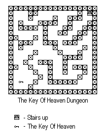The map for the first Dungeon containing the Keys of Heaven. This one is sixteen squares South of the town of Tegea on Areos.